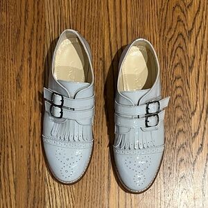 Girotti Gray Double Buckle Loafers